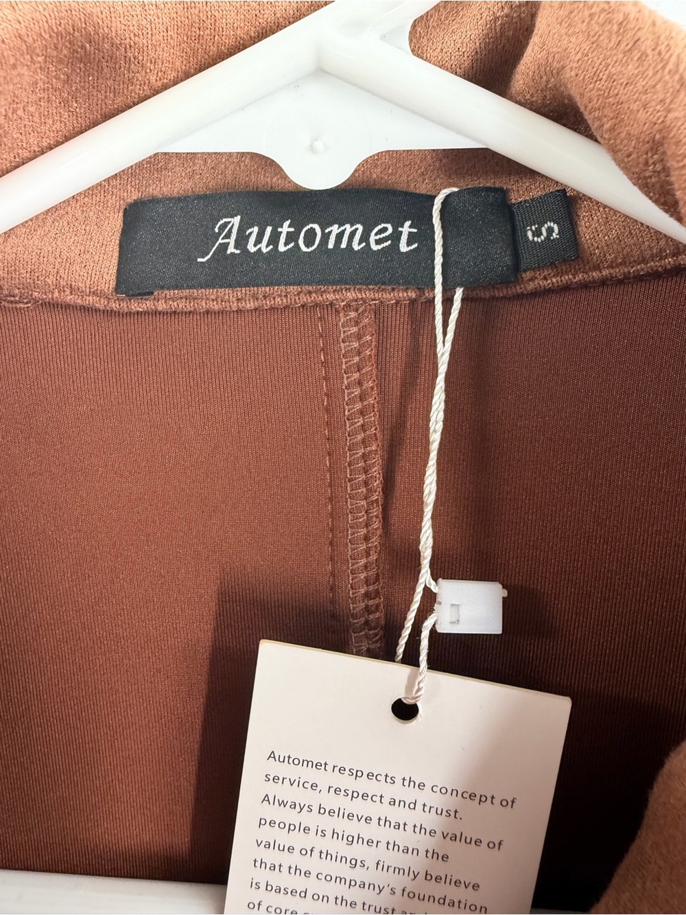 Automet Faux Leather Suede Brown Moto Jacket Size Small New with tags - Picture 5 of 7